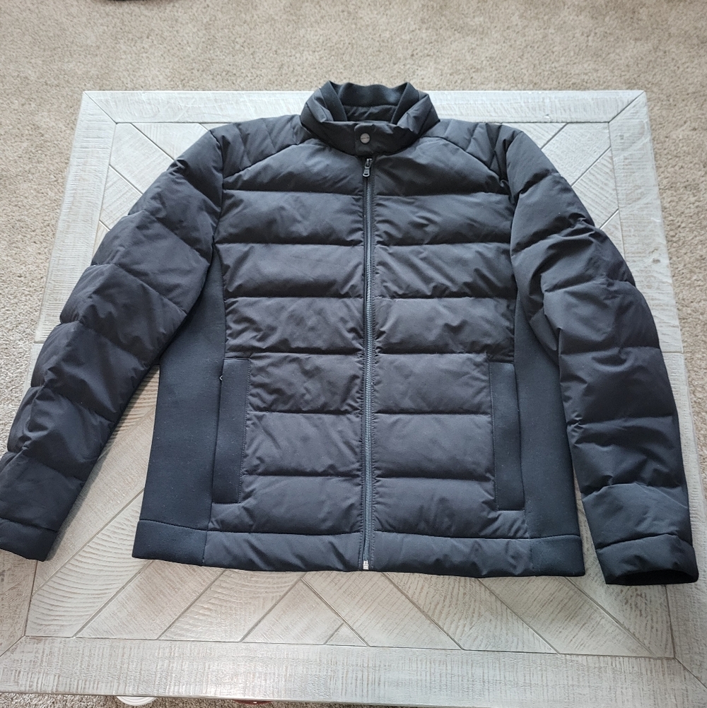 Michael Kors Mens Insulated Puffer Softshell Slim Fit Jacket Black Size Large